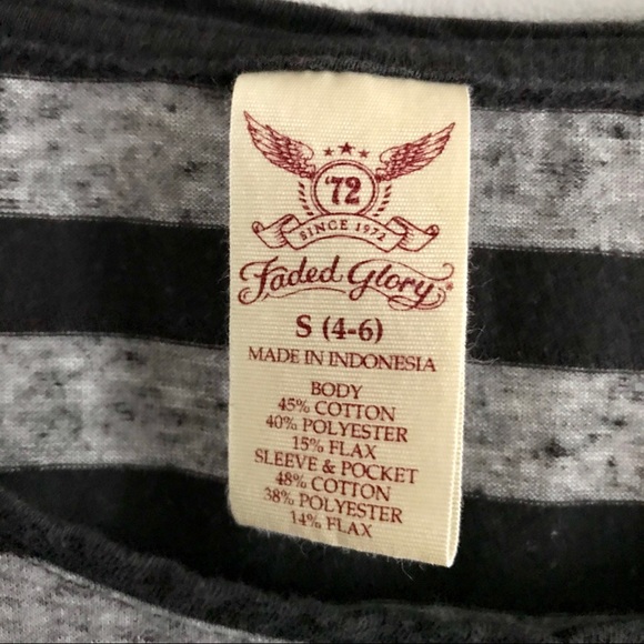 Black and Gray Striped Women’s Top - Picture 7 of 8